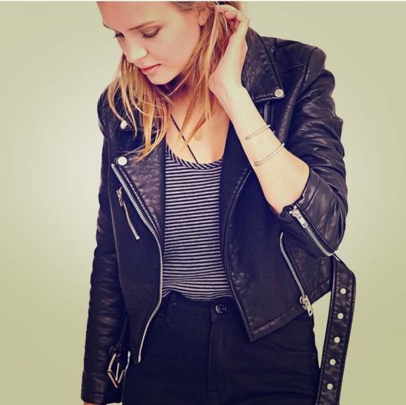 Members Only Jackets & Blazers - Members Only Vegan Faux Leather Moto Jacket